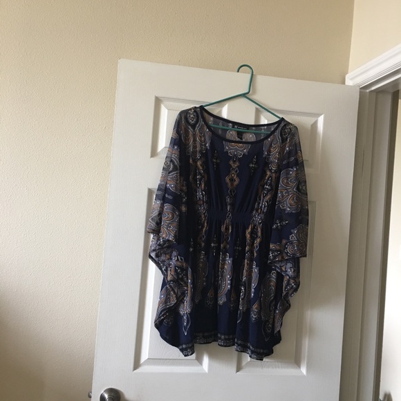I N C NAVY BLUE LOOSE COMFY BLOUSE - Picture 1 of 1